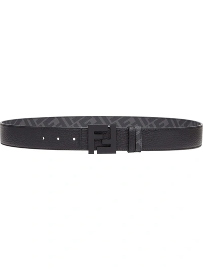 Shop Fendi Reversible Logo-buckle Belt In Black