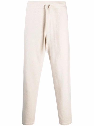 Shop Roberto Collina Drawstring Straight-leg Trousers In White