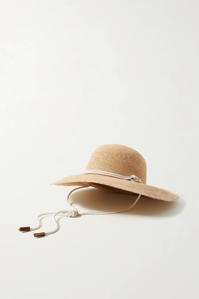 Shop Rag & Bone Kate Rope-trimmed Straw Hat In Neutrals