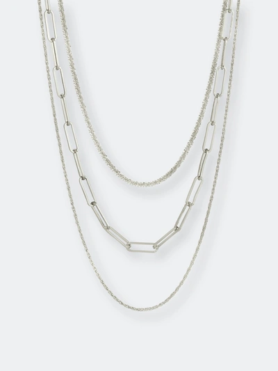 Shop Sterling Forever Kori Triple Layered Necklace In Grey