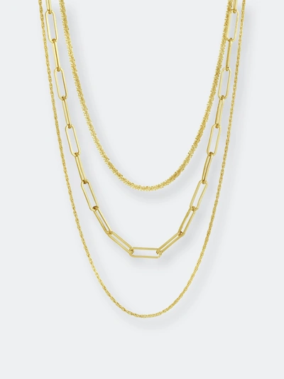 Shop Sterling Forever Kori Triple Layered Necklace In Gold