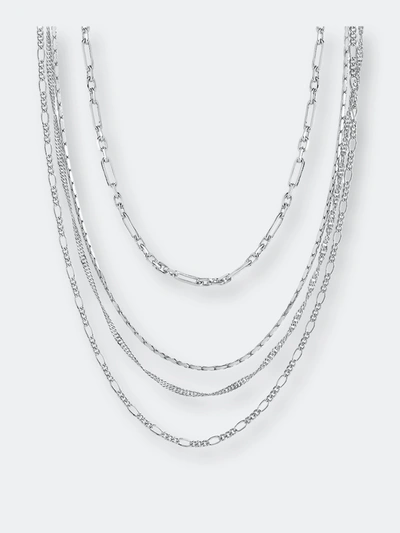 Shop Sterling Forever Multi Chain Layered Necklace In Grey
