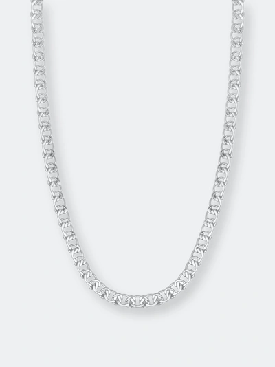 Shop Sterling Forever Interlocking Curb Chain In Grey