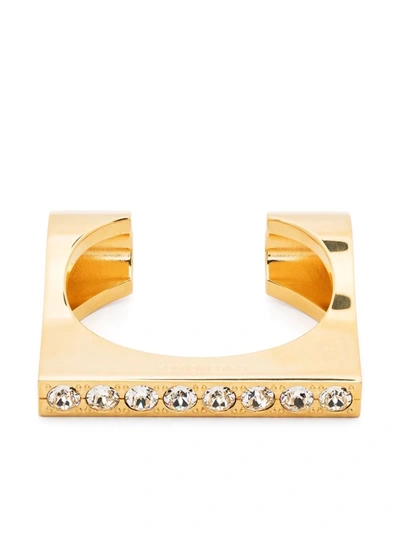 Shop Balenciaga Blaze Row Cuff Bracelet In Gold