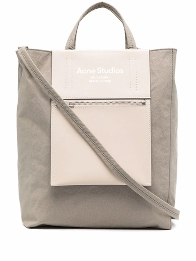Shop Acne Studios Baker Out Tote Bag In Grau