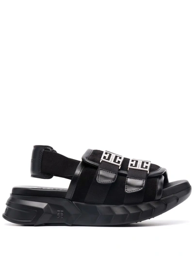 Shop Givenchy Logo-strap Marshmallow Sandals In 001 Black