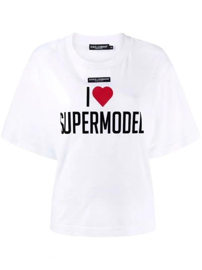 Shop Dolce & Gabbana I Heart Supermodel T-shirt In Weiss