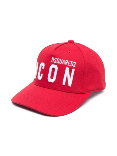 Shop Dsquared2 Logo Embroidered Cap In Red