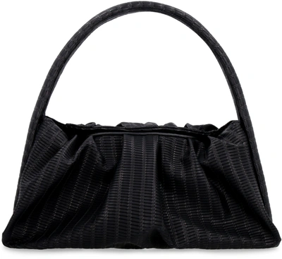 Shop Themoirè Draped Open Top Tote Bag In Black