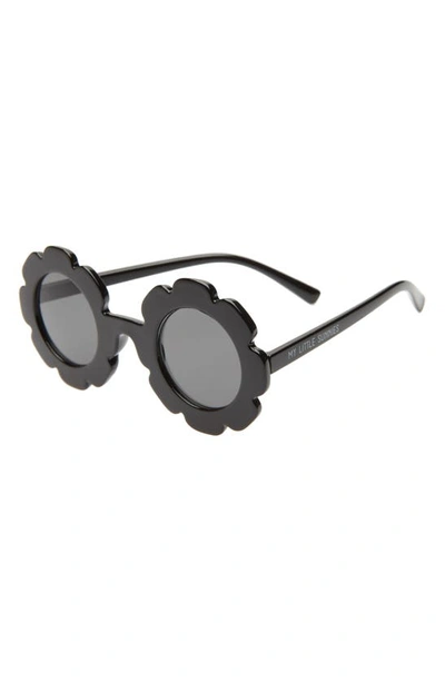 Shop My Little Sunnies Round Flower Sunglasses In Black