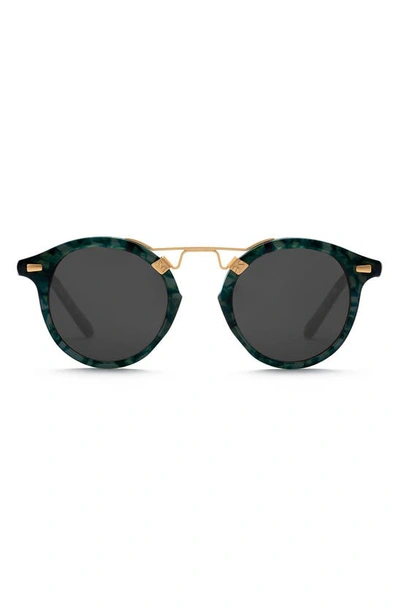 Shop Krewe St. Louis 46mm Round Sunglasses In Grey Ivy 24k/ Grey