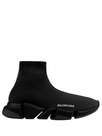 Shop Balenciaga Man Black Speed 2.0 Sneakers