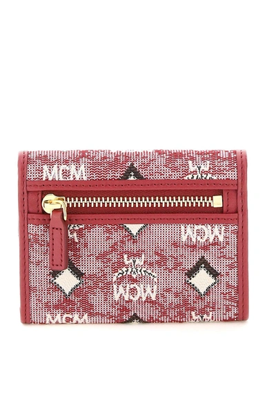 Shop Mcm Mini Trifold Wallet In Red