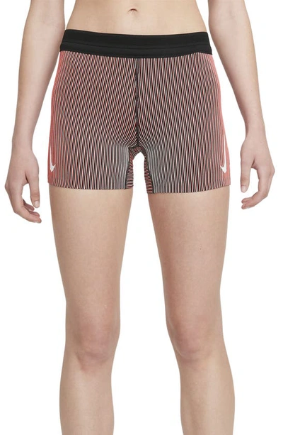 Shop Nike Aeroswift Tight Running Shorts In Pale Coral/ Black/ White