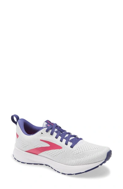 Shop Brooks Revel 5 Hybrid Running Shoe In White/ Navy/ Pink