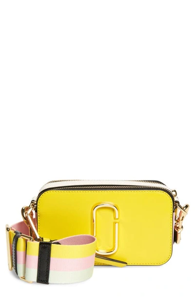 Shop The Marc Jacobs The Snapshot Leather Crossbody Bag In Plantain Multi