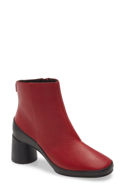 Shop Camper Upright Column Heel Bootie In Red Leather Multi