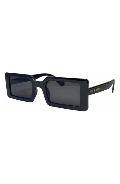 Shop Fifth & Ninth Berlin 63mm Rectangle Sunglasses In Black/ Black