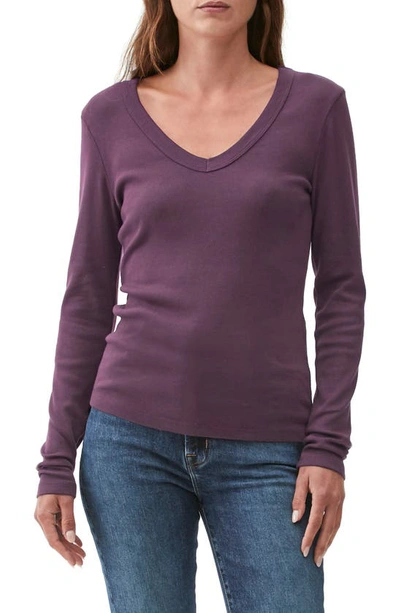 Shop Michael Stars Layla V-neck Cotton T-shirt In Aster