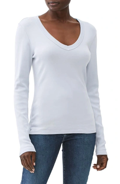 Shop Michael Stars Layla V-neck Cotton T-shirt In White