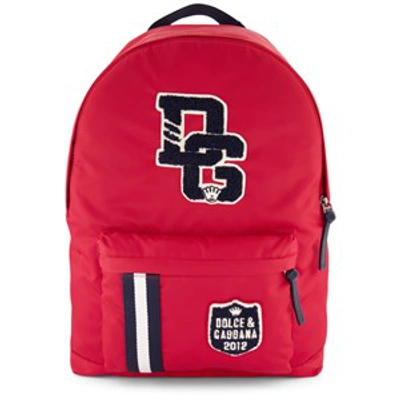 Shop Dolce & Gabbana Red Logo Backpack