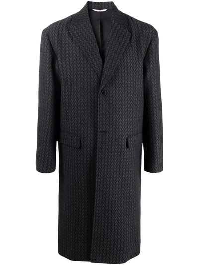 Shop Valentino Vlogo Single-breasted Coat In Black