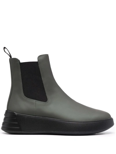 Shop Hogan Chunky Chelsea Boots In Green