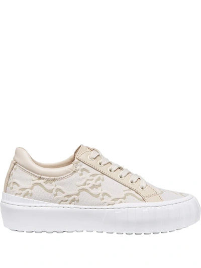 Shop Fendi Ff Karligraphy Low-top Sneakers In White
