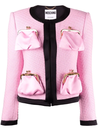 Shop Moschino Purse Pockets Jacket In Pink