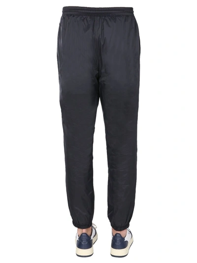 Msgm Casual Black Jogging Pants With Elastic Waistband And Side Logo In Black