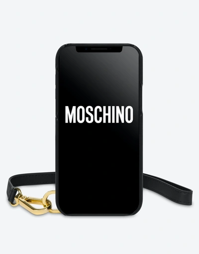 Shop Moschino Lettering Logo Iphone 12 Pro Max Cover In Black