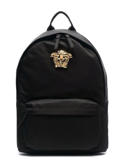 Shop Versace Medusa Logo-plaque Backpack In Black