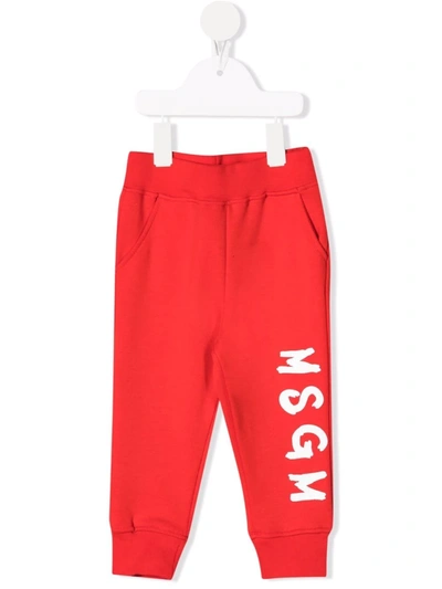 Msgm Sports Trousers With Print In Red
