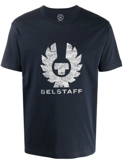 Shop Belstaff Logo-print T-shirt In Blue