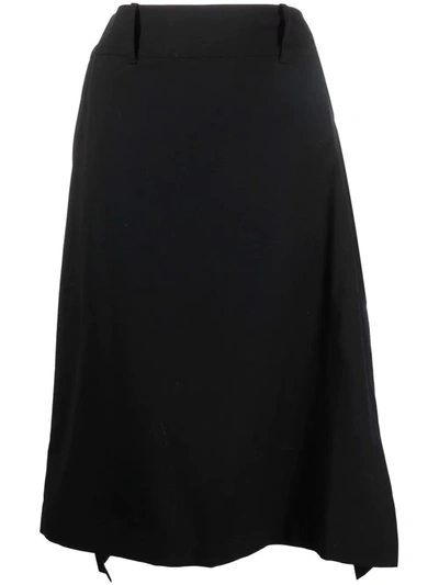 Shop Y-3 Asymmetric Midi Skirt In Black