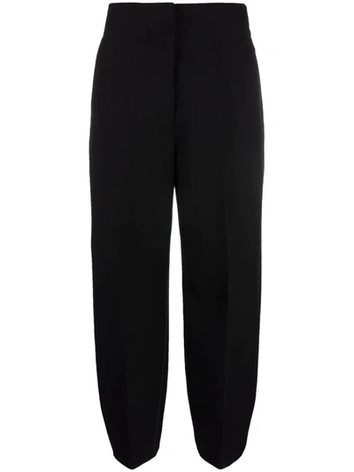 Shop Jil Sander High-waisted Slouchy Trousers In Black