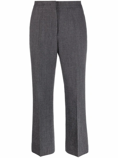 Shop Jil Sander Flared Cropped Trousers In Grey