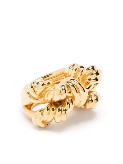 Shop Bottega Veneta Knot Detail Ring In Gold
