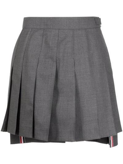 Shop Thom Browne Step-hem Pleated Skirt In Grau