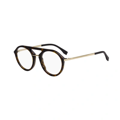 Shop Fendi Mens Tortoise Round Eyeglass Frames Ff M0034 0086 50