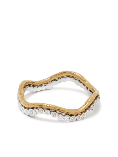 Shop Cathy Waterman 22kt Gold Wave Diamond Ring