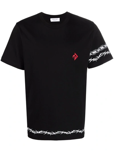 Shop Marine Serre Abstract Logo-print T-shirt In Black