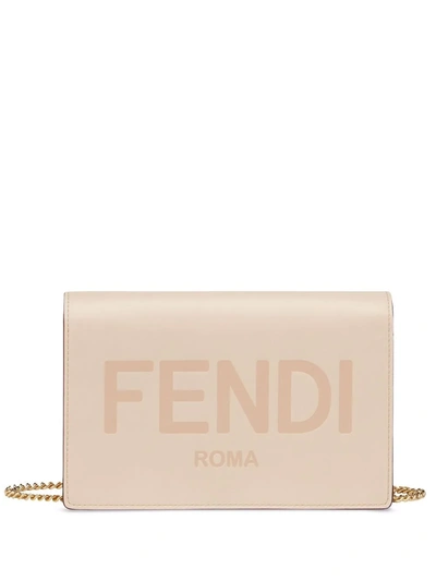 Shop Fendi Mini Chain-strap Wallet In Pink