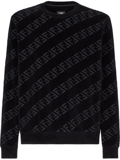 Shop Fendi Ff Motif Sweatshirt In Black