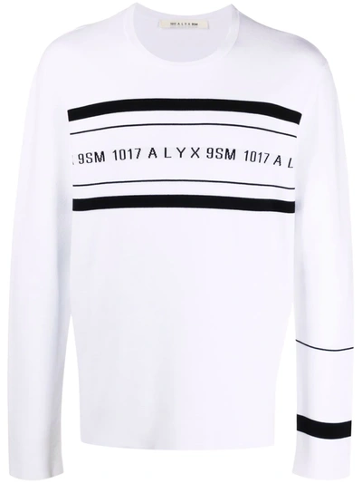 Shop Alyx Logo-print Crew Neck Sweatshirt In White