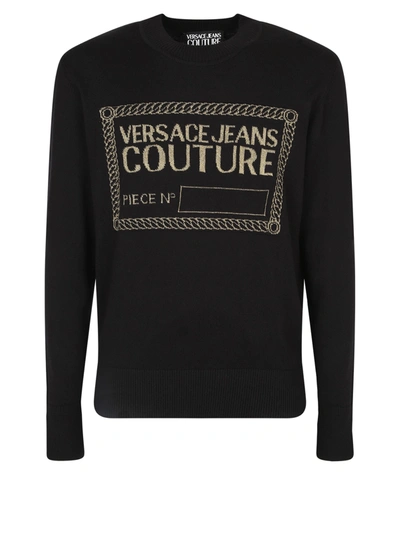 Shop Versace Jeans Couture Branded Sweater In Black