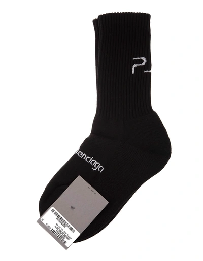 Shop Balenciaga Woman Black Playstation Socks In Black/white