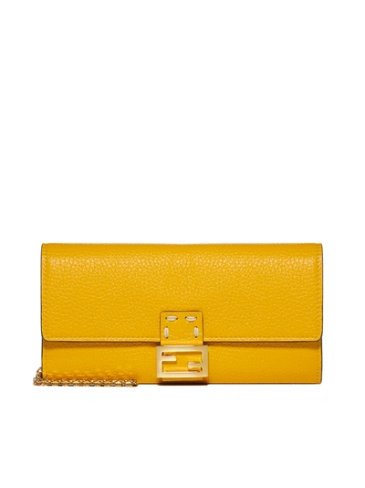 Shop Fendi Wallet In Mimosa Oro Soft