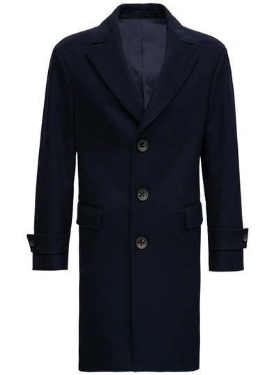 Shop Gabriele Pasini Single Breasted Blue Wool Blend Coat