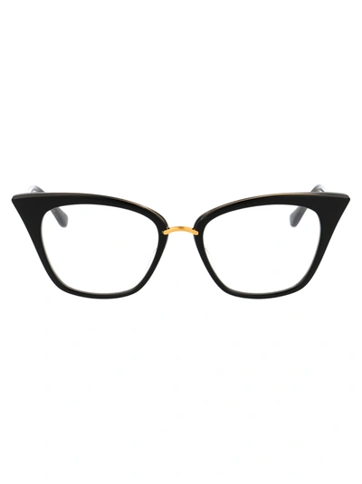 Shop Dita Rebella Glasses In Black-black Swirl-18k Gold